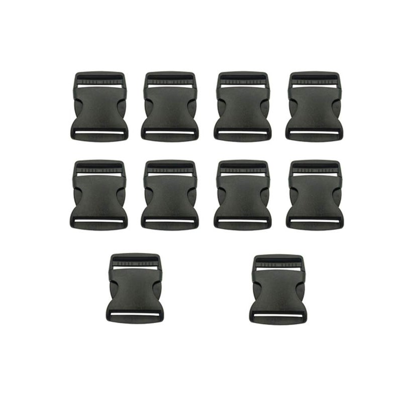 Vtete 2 Inch 10 Yards Black Nylon Heavy Webbing Strap + 10 PCS 2" Flat Side Release Buckles, D Rings and Tri-Glide Slides - Plastic Buckles Kit for DIY Pet Collar, Luggage Straps & Backpack Repairin - Image 3